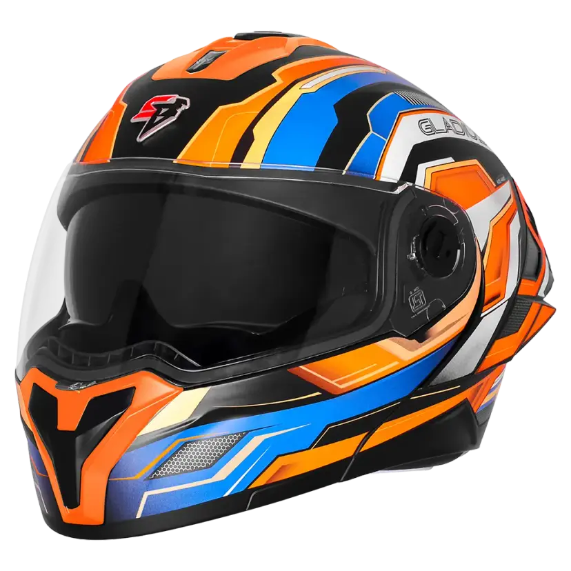 STEELBIRD SBH-98 ISS GLADIUS GA-1 HELMET - BLACK ORANGE