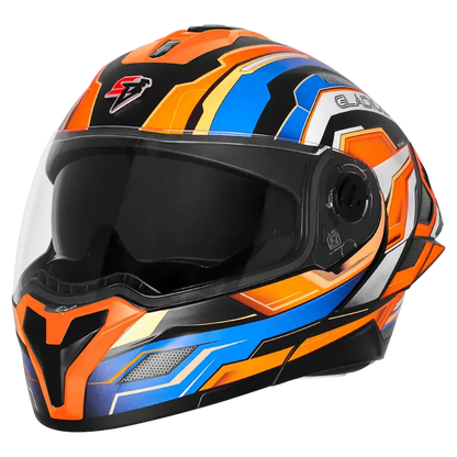 STEELBIRD SBH-98 ISS GLADIUS GA-1 HELMET - BLACK ORANGE