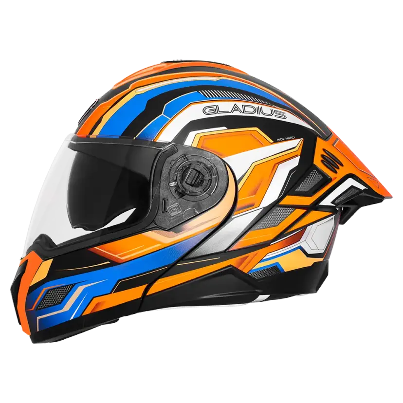 STEELBIRD SBH-98 ISS GLADIUS GA-1 HELMET - BLACK ORANGE