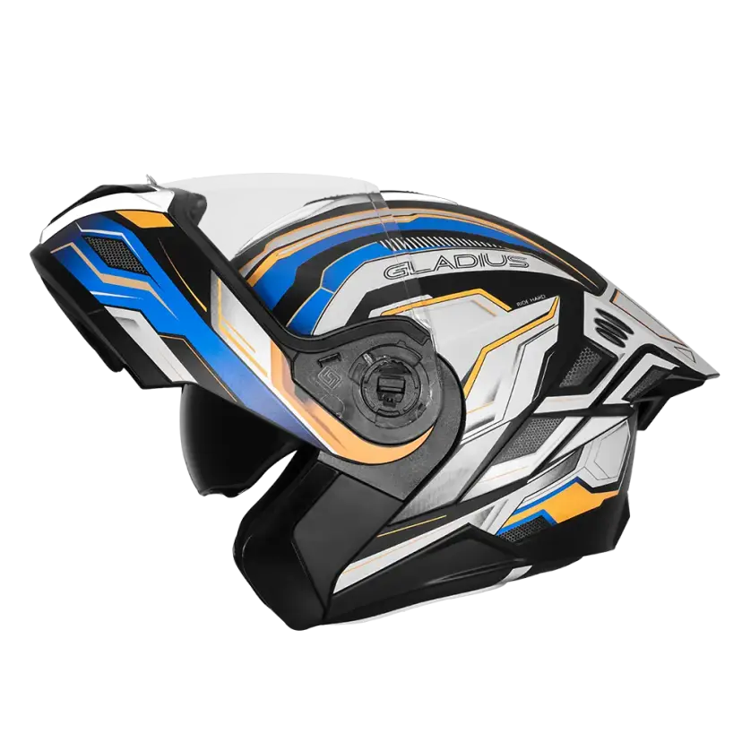 STEELBIRD SBH-98 ISS GLADIUS GA-1 HELMET - BLACK/PEARL WHITE