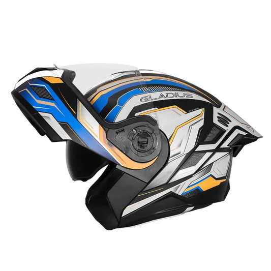 STEELBIRD SBH-98 ISS GLADIUS GA-1 HELMET - BLACK/PEARL WHITE