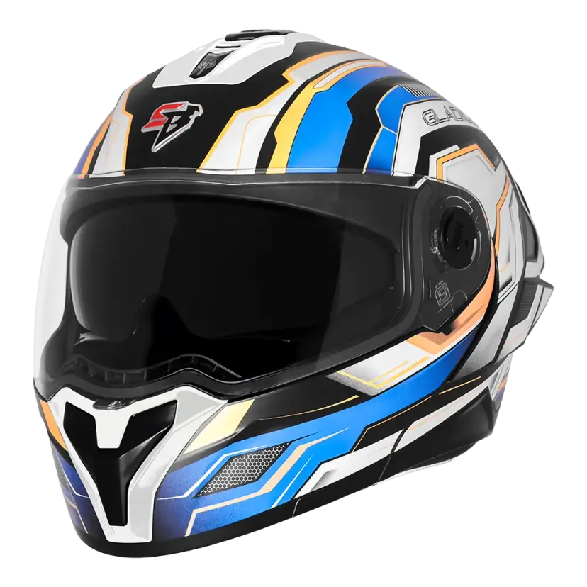 STEELBIRD SBH-98 ISS GLADIUS GA-1 HELMET - BLACK/PEARL WHITE