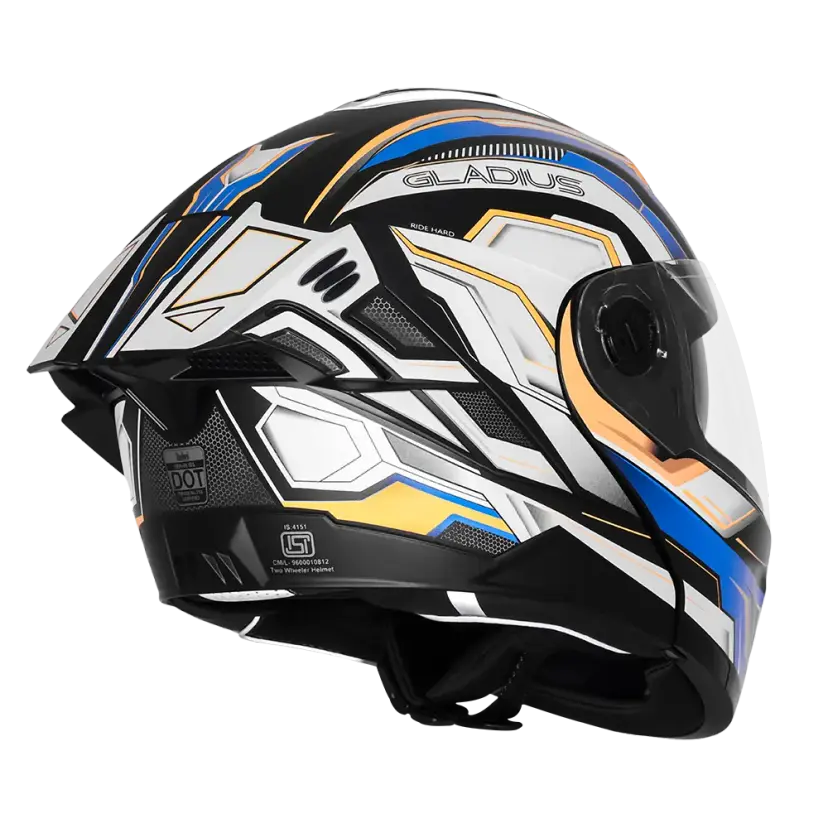 STEELBIRD SBH-98 ISS GLADIUS GA-1 HELMET - BLACK/PEARL WHITE