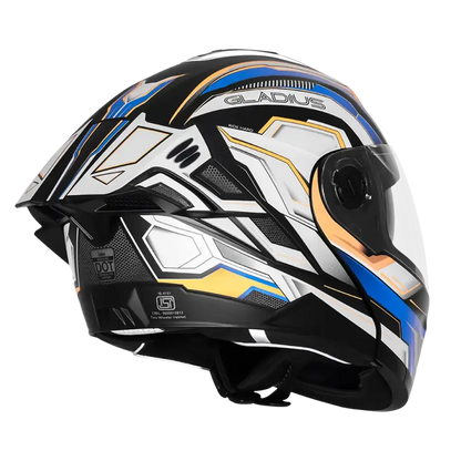 STEELBIRD SBH-98 ISS GLADIUS GA-1 HELMET - BLACK/PEARL WHITE