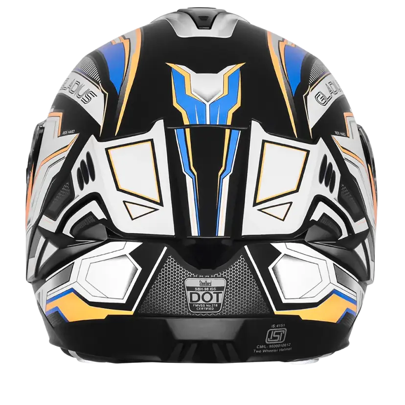 STEELBIRD SBH-98 ISS GLADIUS GA-1 HELMET - BLACK/PEARL WHITE
