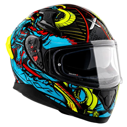 AXOR Apex Scratch Helmet - Black Neon Blue