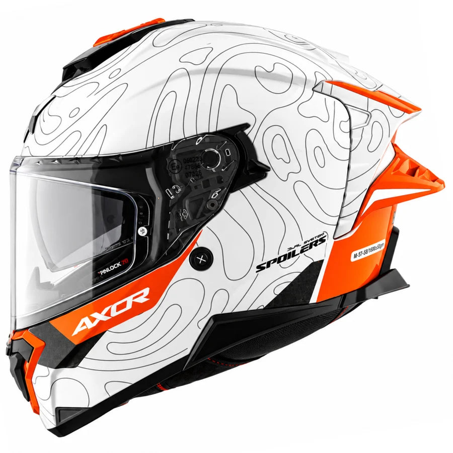 AXOR Brutale Airwaves Dual Spoiler Helmet - White Orange
