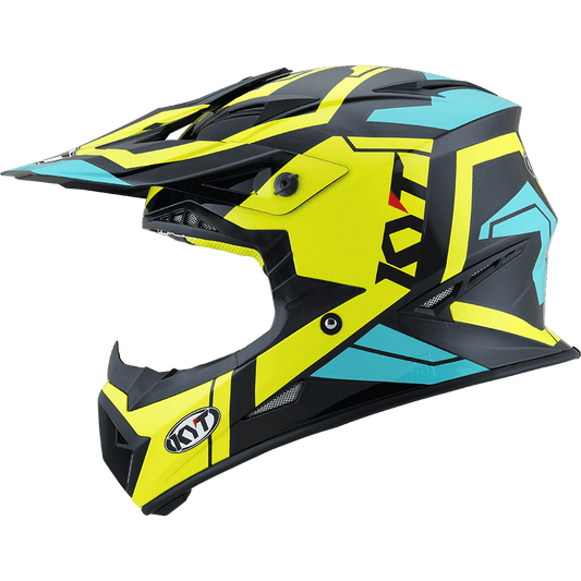 KYT Jumpshot Helmet - Black/Aqua