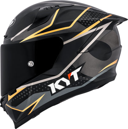 Black and orange motorcycle helmet with KYT branding
KYT Striker SV Davo Replica Gold Helmet motorizzr