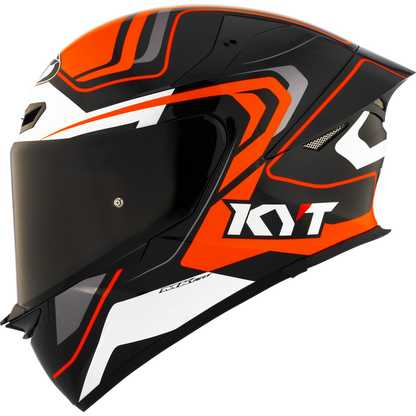 KYT TT-Revo Overtech Helmet - Black Orange