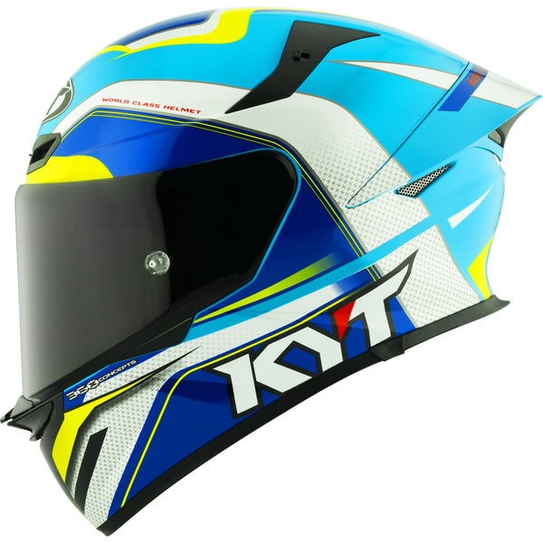 KYT TT-Revo Grand Prix Helmet - White/Light Blue