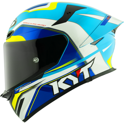 KYT TT-Revo Grand Prix Helmet - White/Light Blue