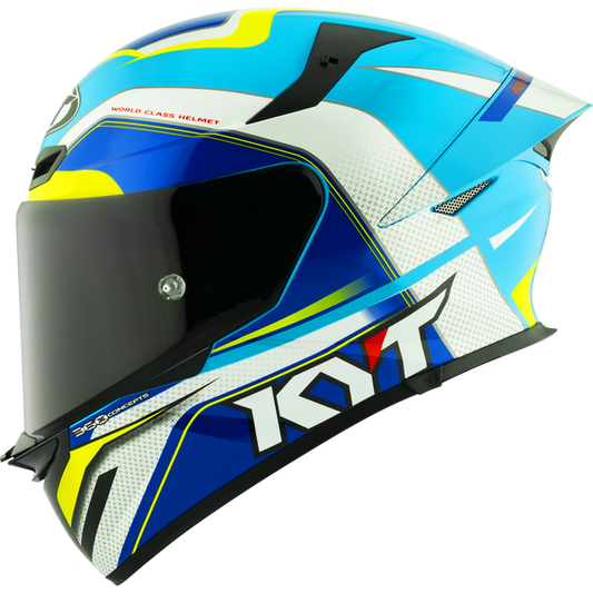 KYT TT-Revo Grand Prix Helmet - White/Light Blue