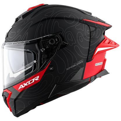 AXOR Brutale Airwaves Dual Spoiler Helmet - Dull Black Red