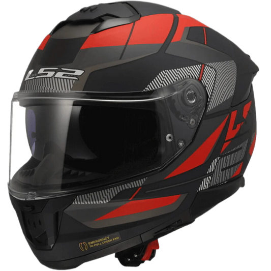 LS2 FF320 Stream II Road Helmet - Gloss Black Titanium Red