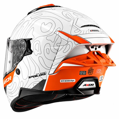 AXOR Brutale Airwaves Dual Spoiler Helmet - White Orange