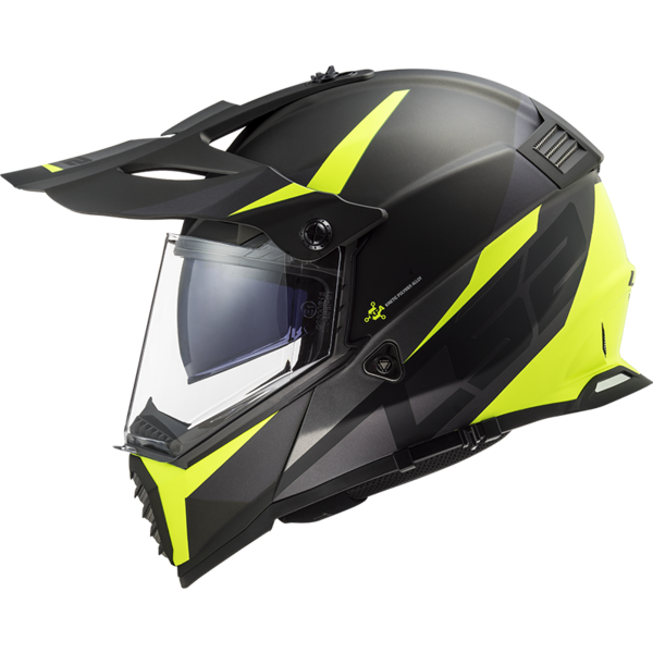 LS2 MX436 PIONEER EVO ROUTER HELMET - GLOSS HV YELLOW