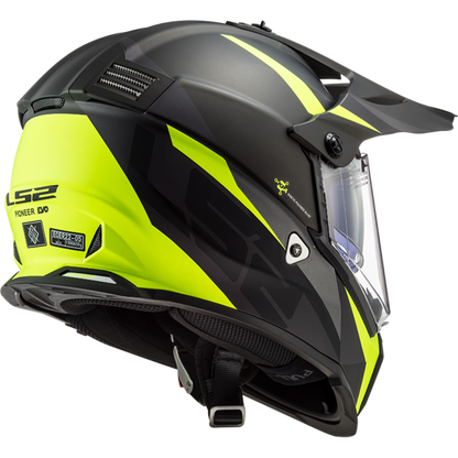 LS2 MX436 PIONEER EVO ROUTER HELMET - GLOSS HV YELLOW