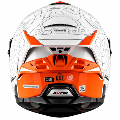 AXOR Brutale Airwaves Dual Spoiler Helmet - White Orange