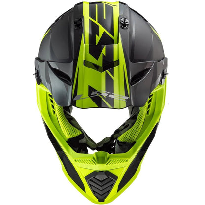 LS2 MX437 FAST EVO ROAR HELMET - MATT/GLOSS BLACK HI-VIS YELLOW