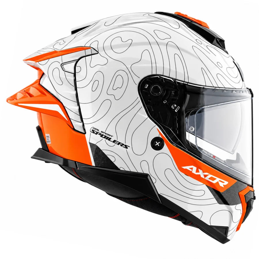 AXOR Brutale Airwaves Dual Spoiler Helmet - White Orange