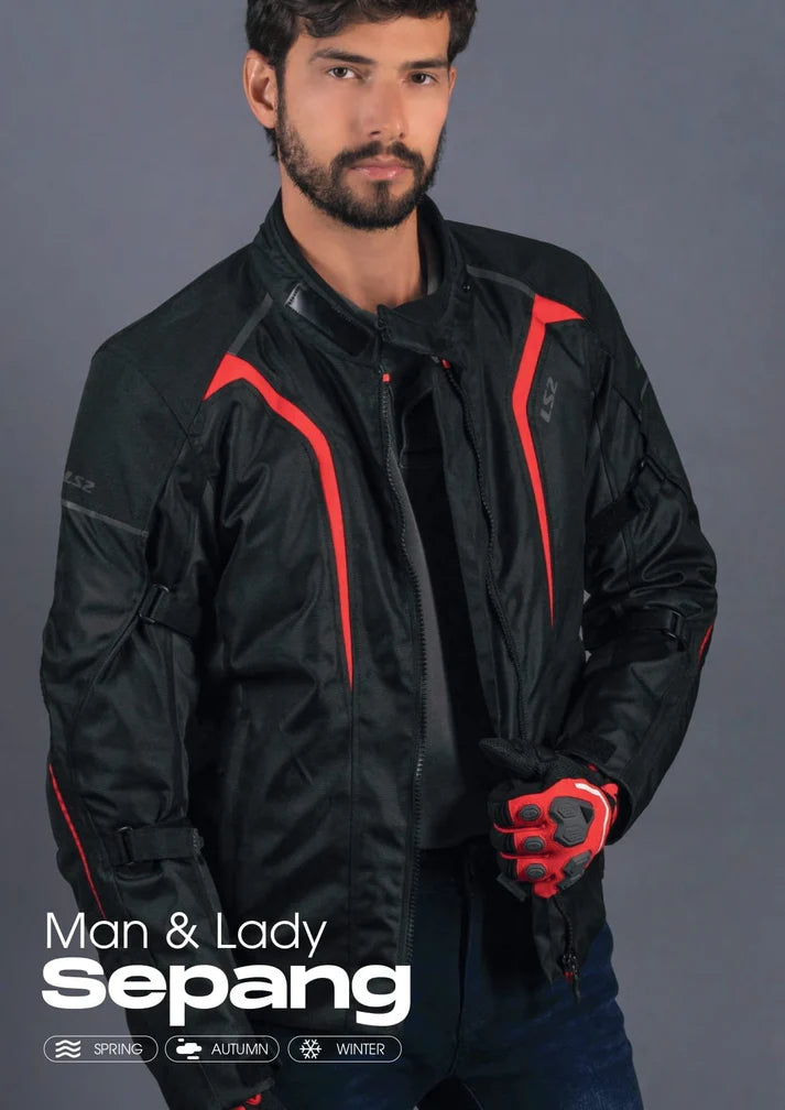 LS2 Sepang CE Class A Certified Jacket - Black Red