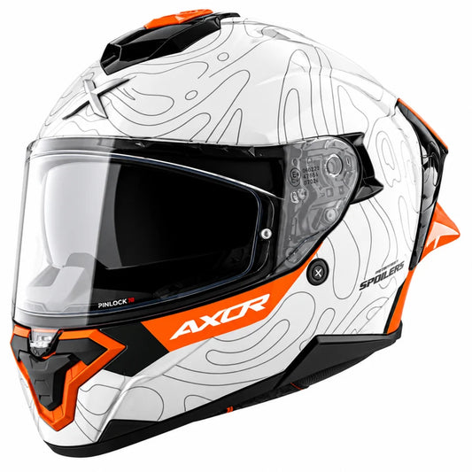 AXOR Brutale Airwaves Dual Spoiler Helmet - White Orange