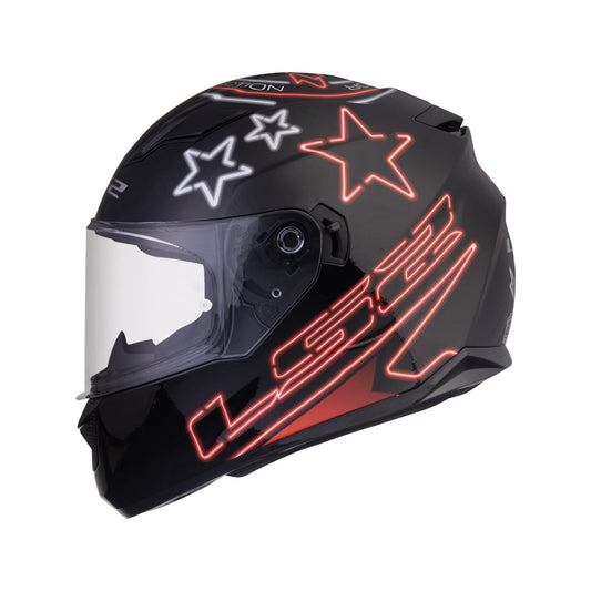 LS2 FF320 STREAM EVO HELMET - NEON BLACK RED GREY