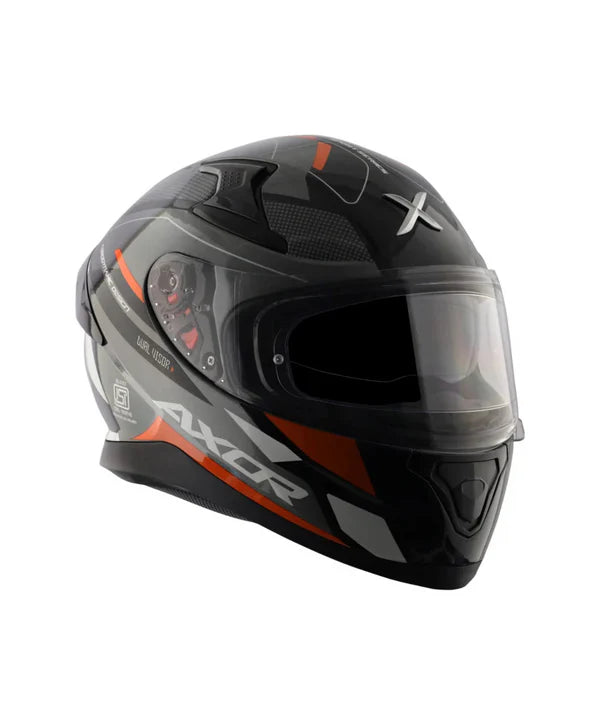 AXOR Apex Turbine Helmet - Black Orange Grey