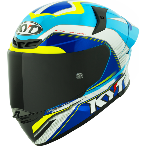 KYT TT-Revo Grand Prix Helmet - White/Light Blue