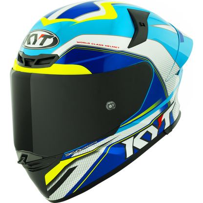 KYT TT-Revo Grand Prix Helmet - White/Light Blue