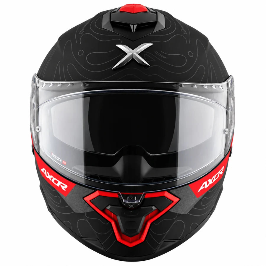 AXOR Brutale Airwaves Dual Spoiler Helmet - Dull Black Red