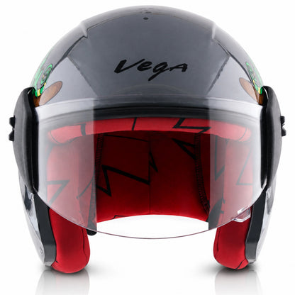 Vega Buds Junior Ants Open Face Helmet - Anthracite Red