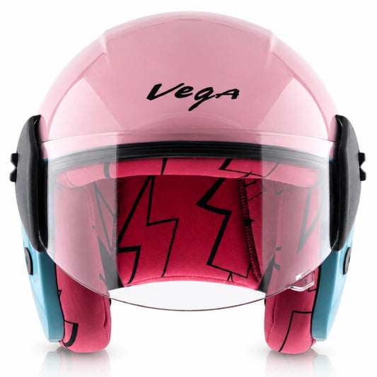 Vega Buds Junior Ducklings Open Face Helmet - Mint Neon Yellow
