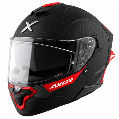 AXOR Brutale Airwaves Dual Spoiler Helmet - Dull Black Red