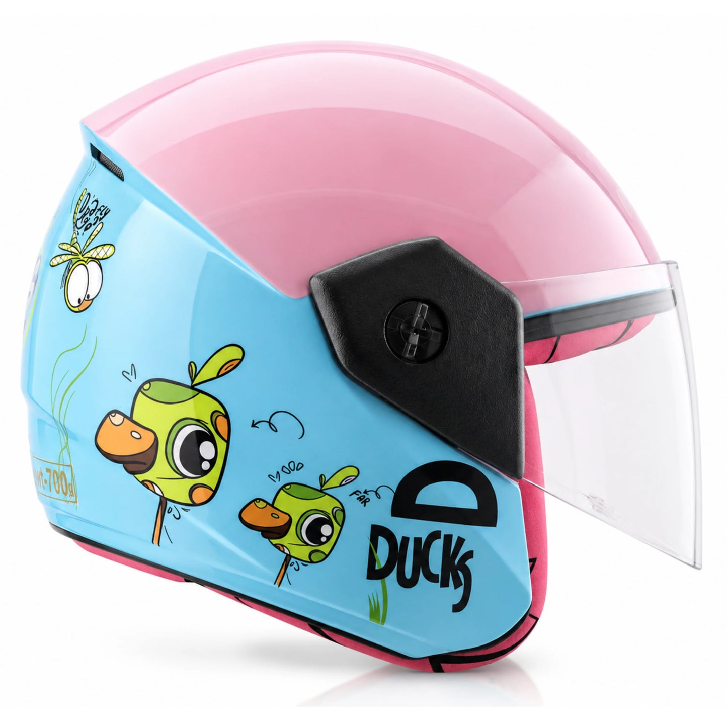 Vega Buds Junior Ducklings Open Face Helmet - Mint Neon Yellow