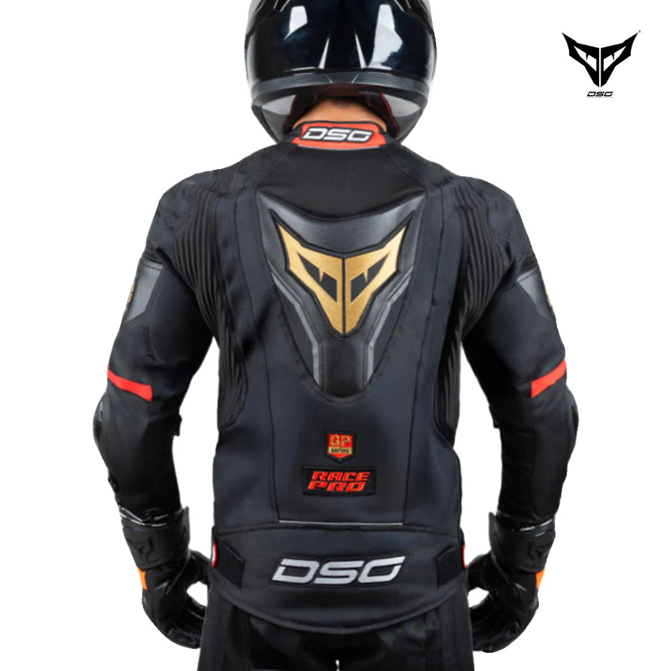 DSG Race Pro Sport Riding Jacket - Black Red Gold