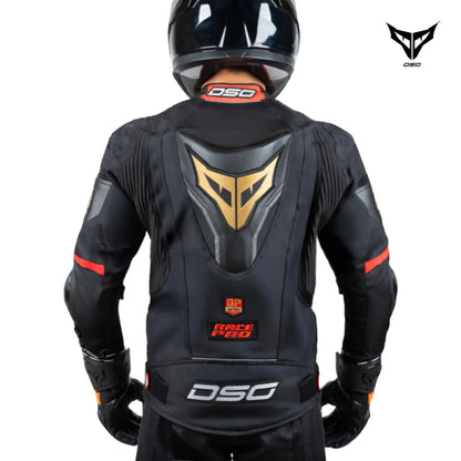 DSG Race Pro Sport Riding Jacket - Black Red Gold