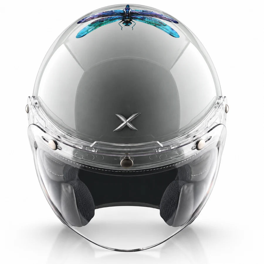 Axor Retro Jet Flyy Helmet - Pearl White Blue