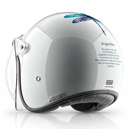 Axor Retro Jet Flyy Helmet - Pearl White Blue