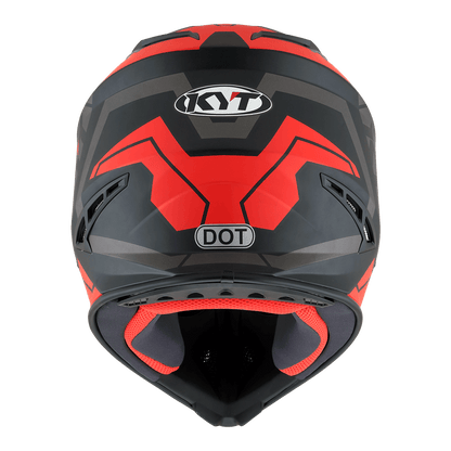 KYT Jumpshot Helmet - Matt Black/Red Fluo