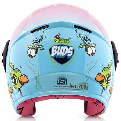 Vega Buds Junior Ducklings Open Face Helmet - Mint Neon Yellow