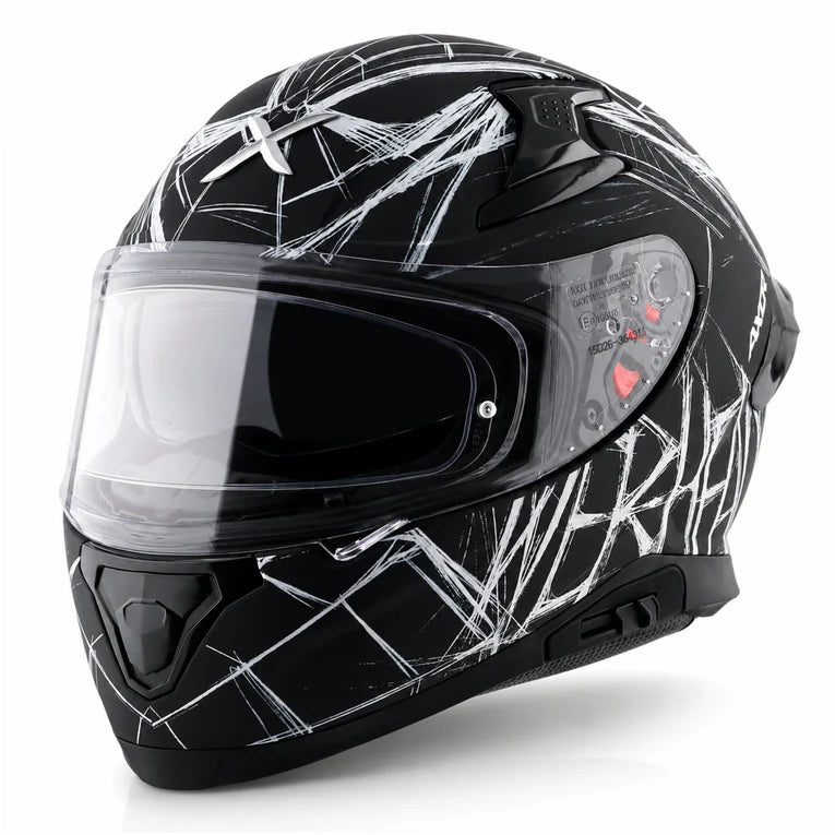 AXOR Apex Marvel Spider Man Edition Helmet - DULL BLACK WHITE