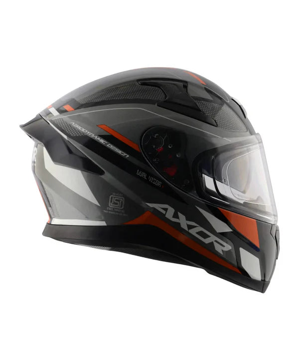 AXOR Apex Turbine Helmet - Black Orange Grey