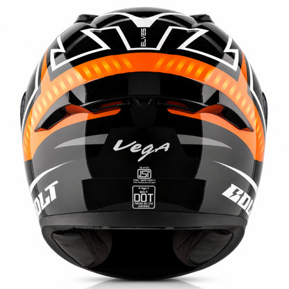 Vega Bolt Elves Helmet - Black Orange