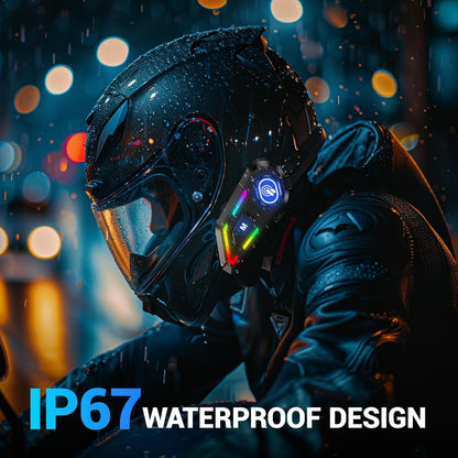 EDYELL C5 Motorcycle Helmet Bluetooth on ear Headset | Connects to 2 Phones at The Same Time Using Music & GPS | IP67 Waterproof | Supports Android & iOS | Compatible with All Helmets