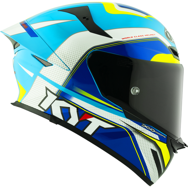 KYT TT-Revo Grand Prix Helmet - White/Light Blue
