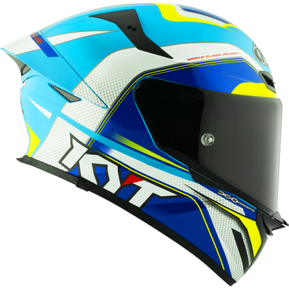 KYT TT-Revo Grand Prix Helmet - White/Light Blue