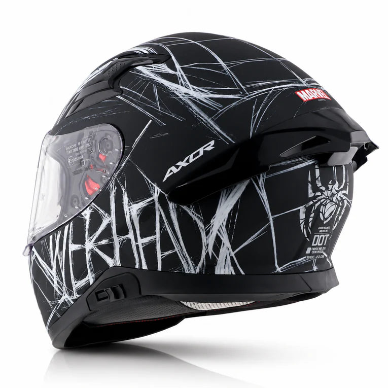 AXOR Apex Marvel Spider Man Edition Helmet - DULL BLACK WHITE