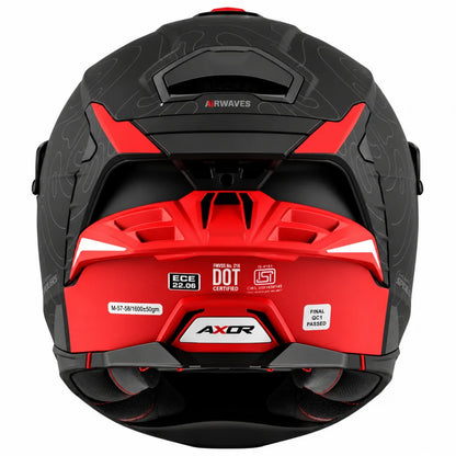 AXOR Brutale Airwaves Dual Spoiler Helmet - Dull Black Red